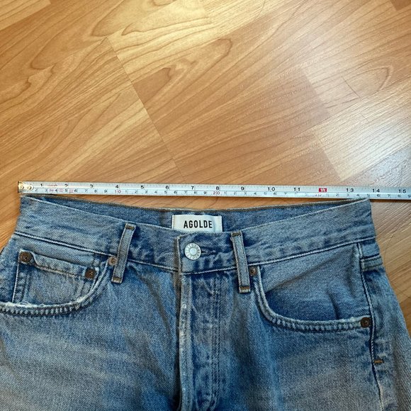 Agolde Parker high waisted shorts in Riptide 24 - Picture 7 of 13